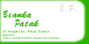 bianka patak business card